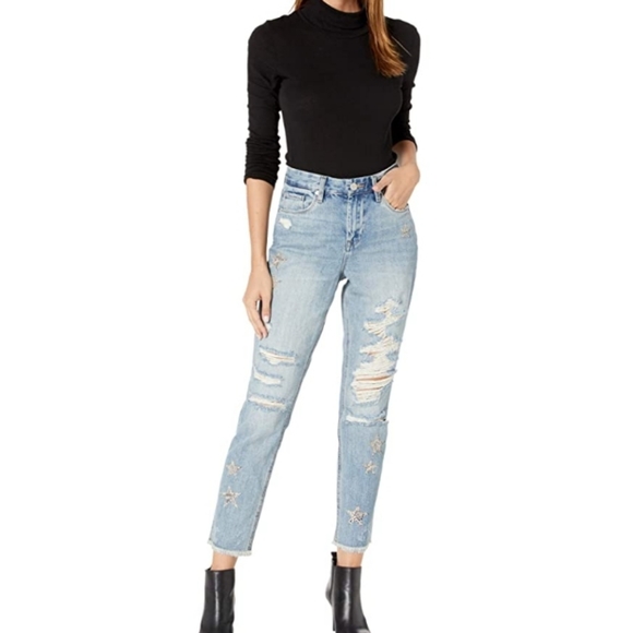 Blank NYC Snake Star Patch Crop Jean's 24 NWT - Picture 4 of 15